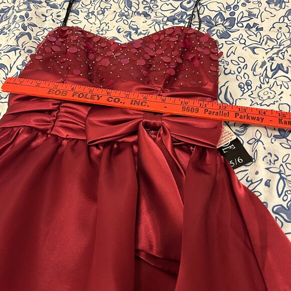 NWT Size 5/6 Ruby colored strapless formal dress - Picture 12 of 13